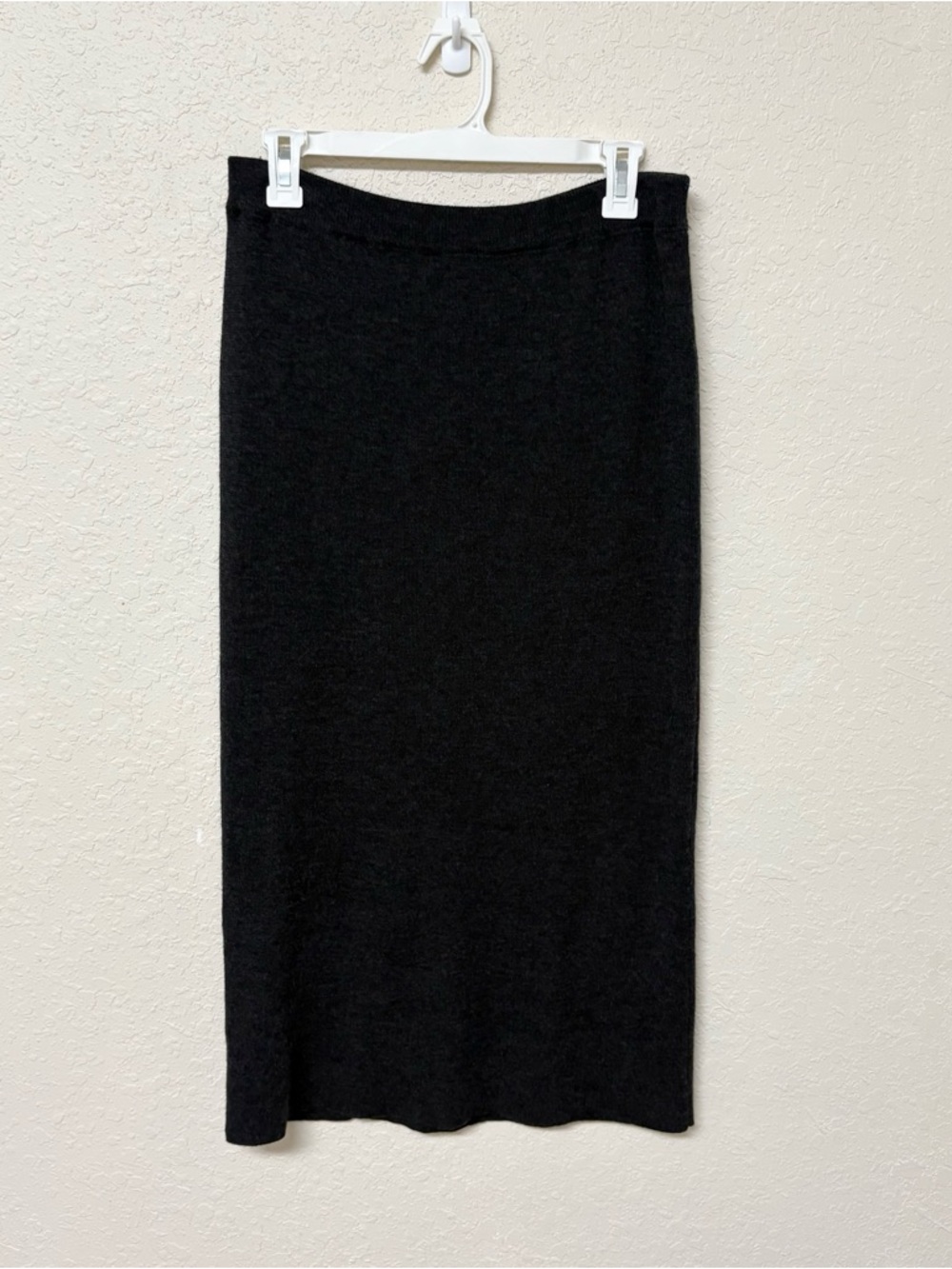 Eileen Fisher 100% Wool Gray Midi Maxi Pencil Skirt Women’s Size M Stretch